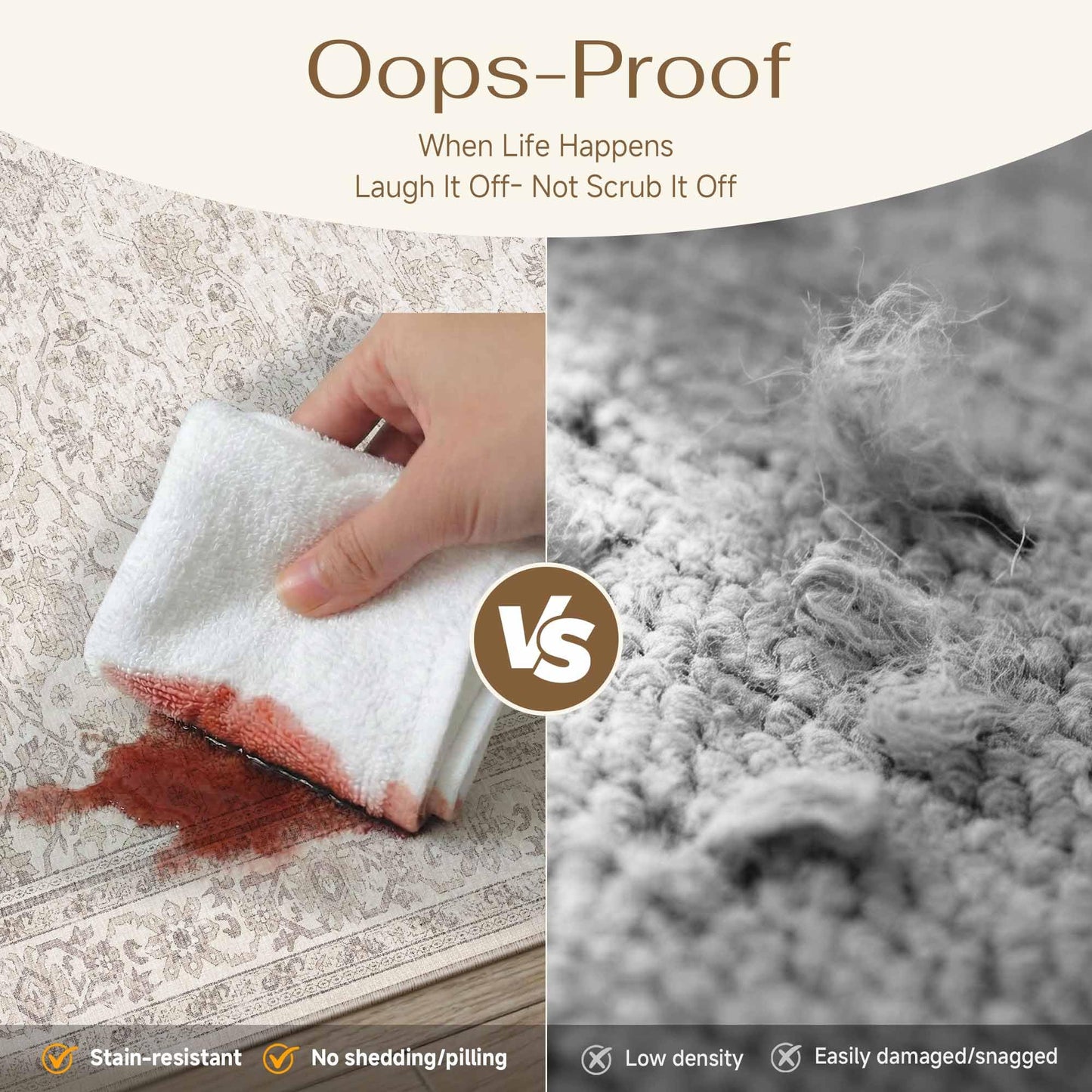 HUGEAR 2x3 Entryway Area Rug Vintage Beige Small Rug Machine Washable Door Mat Neutral Floral Low Pile Carpet Vacuumable Thin Throw Rug Entrance Kitchen Bathroom Bedroom Non Slip Lightweight