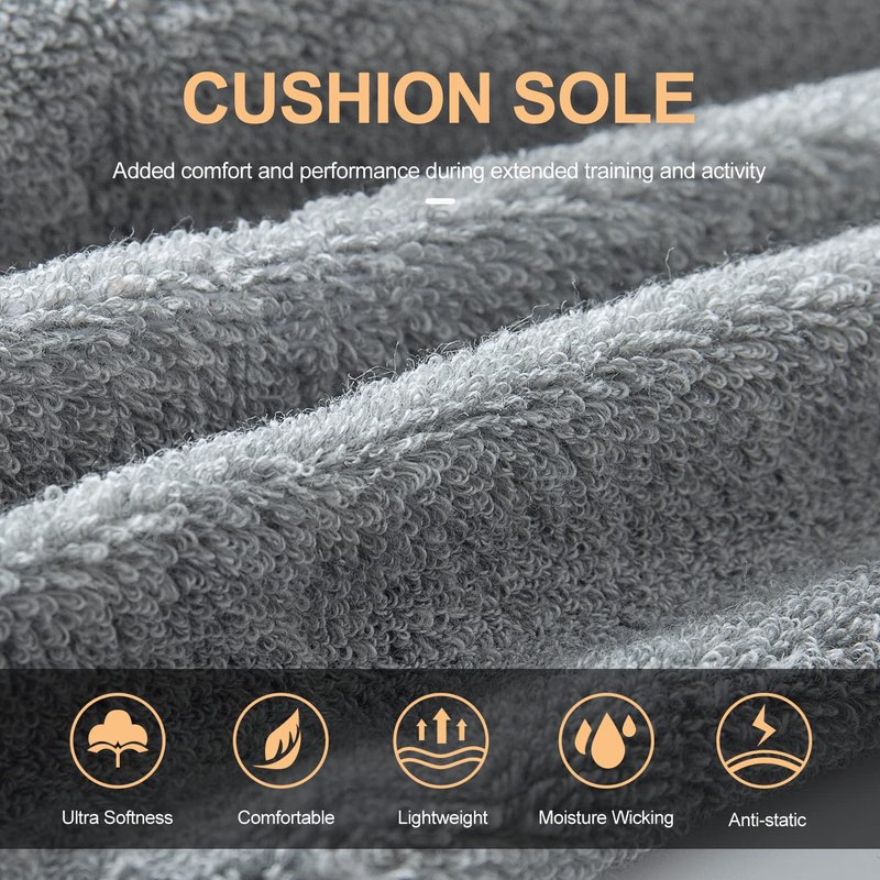 CS CELERSPORT Ankle Athletic Running Socks Low Cut Sports Tab Socks for Men and Women (6 Pairs), Medium, Grey