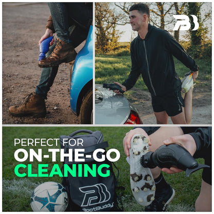 BootBuddy Shoe & Boot Cleaner Brush – Footwear Cleaning Kit for Hiking Boots, Golf Shoes, Football Boots, Running Shoes & Wellies – Cleans Mud, Dirt & Stains in Minutes – As Seen on Dragons’ Den