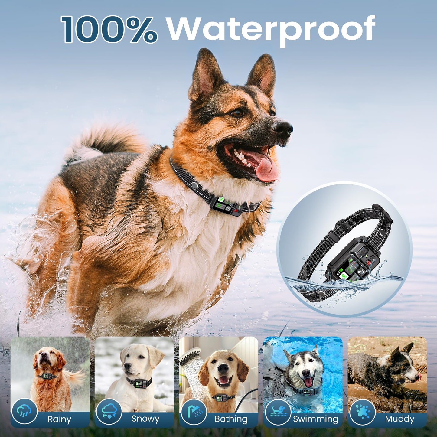 GPS Wireless Dog Fence System - Dog Collar, Electric Circular Fence for Dogs | Safe Zone Radius up to 6561 ft | GPS Positioning, Protection Mode, 100% Waterproof | Outdoor Use Only