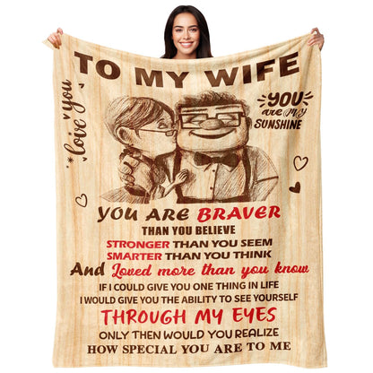 NAIREG Valentines Day Gifts for Her - Gifts for Wife from Husband - Wedding Anniversary Romantic Gifts for Women - Wife Birthday Gift Ideas - I Love You Gift for Her - to My Wife Blanket 50"x60"