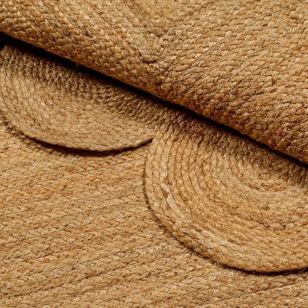 GRUHUM Scalloped Jute Area Rugs 8x10ft Rectangular Natural Fiber Handwoven Soft Braided Rustic Vintage EcoFriendly Rug- Farmhouse Indoor EcoFriendly Livingroom Bedroom Kitchen Hallways 8x10 Rectangle