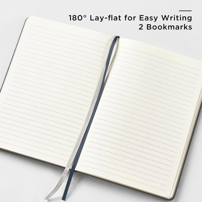 &And Per Se Lined Journal and Pen Set, A5 Leather Hardcover Notebook with Pen & Stationary Set, 160 Pages 100GSM Thick Ruled Paper Journal for Business Work Writing (Dark Blue)