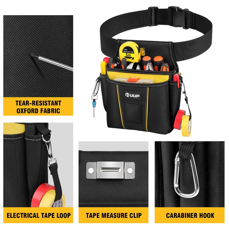 UUP Magnetic Tool Belt for Men, 10 Pockets Heavy Duty Tool Pouch, Magnet Holster Nails Utility Toolbelt Detachable Adjustable Waist Holder for Handyman Contractor Mechanic Plumber, Gifts for Men, Dad