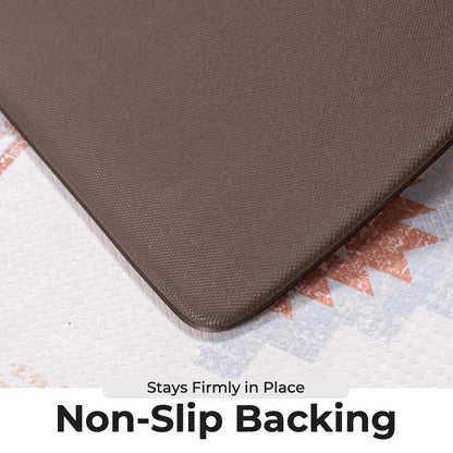 FRESHMINT Anti Fatigue Kitchen Mats for Floor 2 Piece Set, Waterproof & Non-Skid Boho Kitchen Rugs, Cushioned Kitchen Mat for Standing Washable Comfort Desk Kitchen Runners, 17x30+17x47