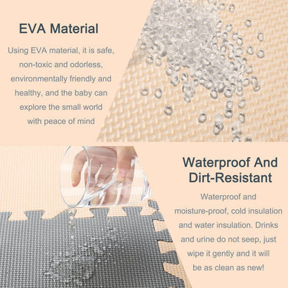 YORKING 20Pcs Foam Baby Play Mats 30x30x1cm EVA Baby Floor Tiles Thick Soft Floor Interlocking Mat Waterproof High-Resilience Foam Floor Puzzle Mat for Children's Play and Crawl (Grey and Rice-White)