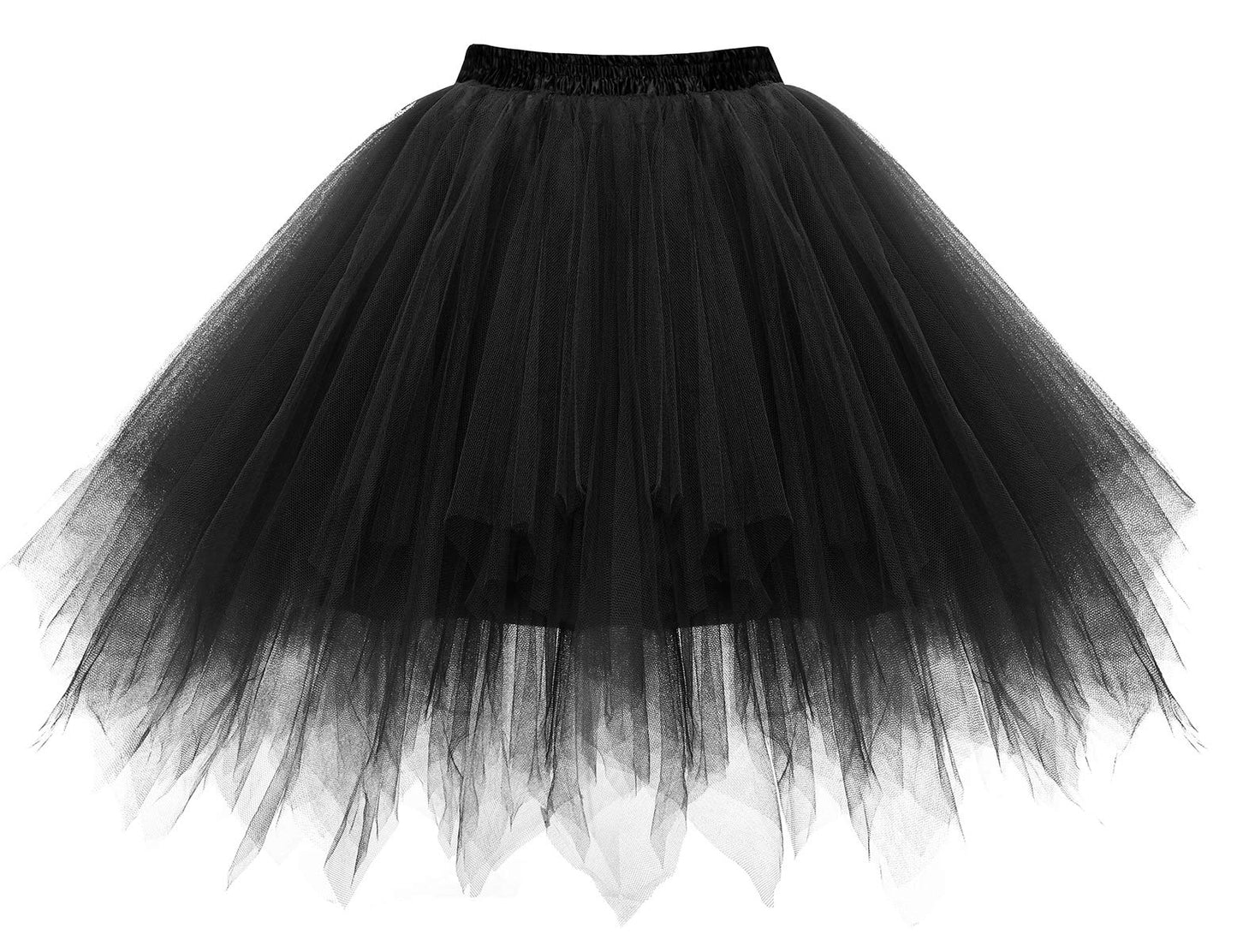 Bbonlinedress Black Tutus for Women Halloween Mini Skirt Costume Adult Tutu Skirts Puffy Party Tulle Skirt Black M