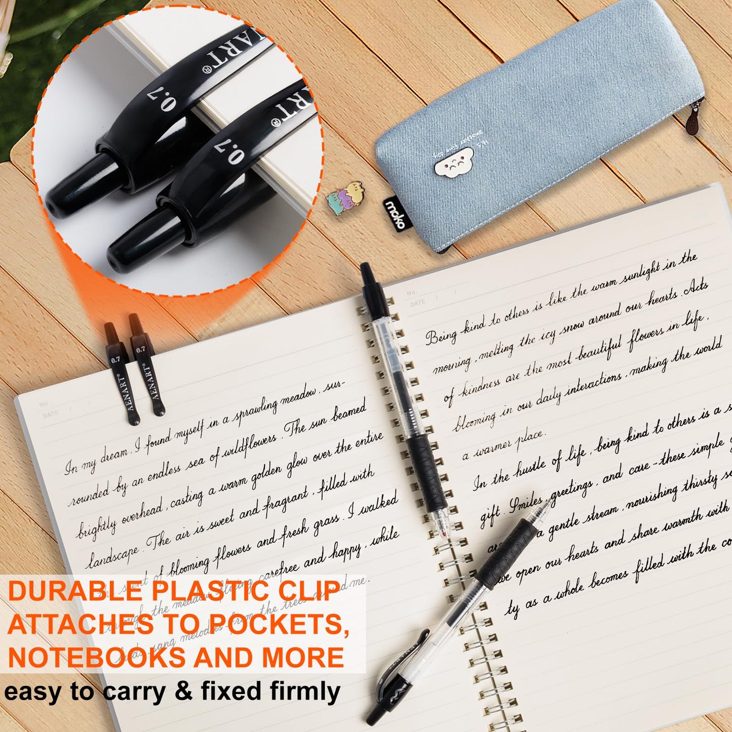 Gel Pens, 30 Pack Black Gel Pen Fine Point, Retractable Gel Ink Rollerball Pens for Smooth Writing (0.7mm) Back to School Supplies