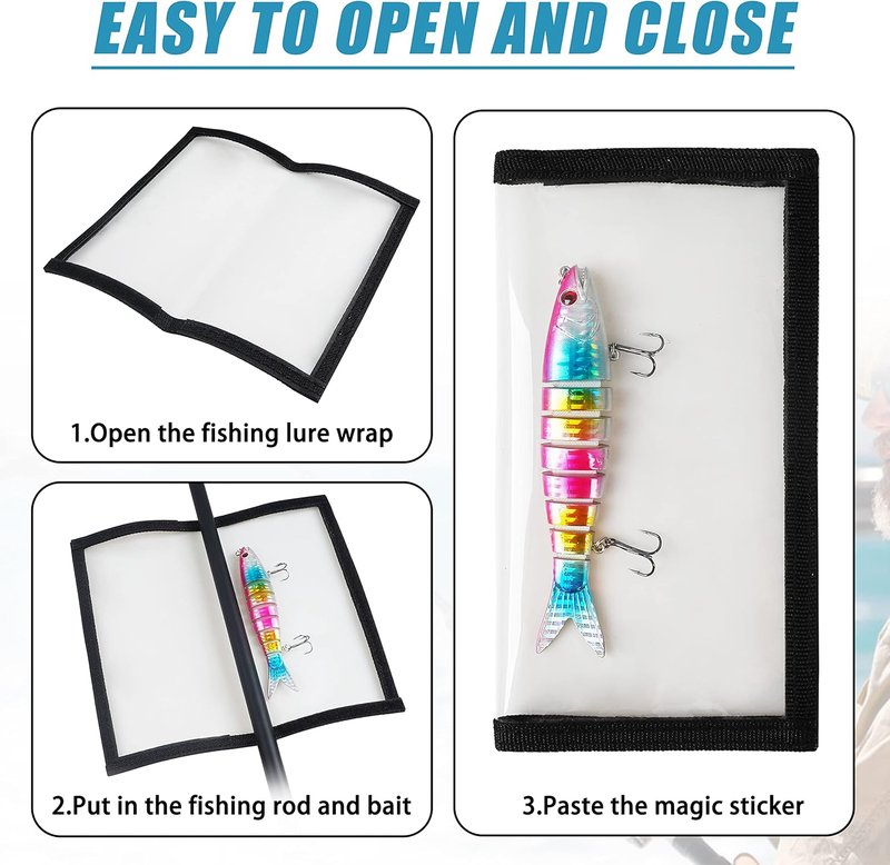 Fishing Lure Wraps - Durable Clear PVC Covers for Safe Bait Storage | 5/10 Pack