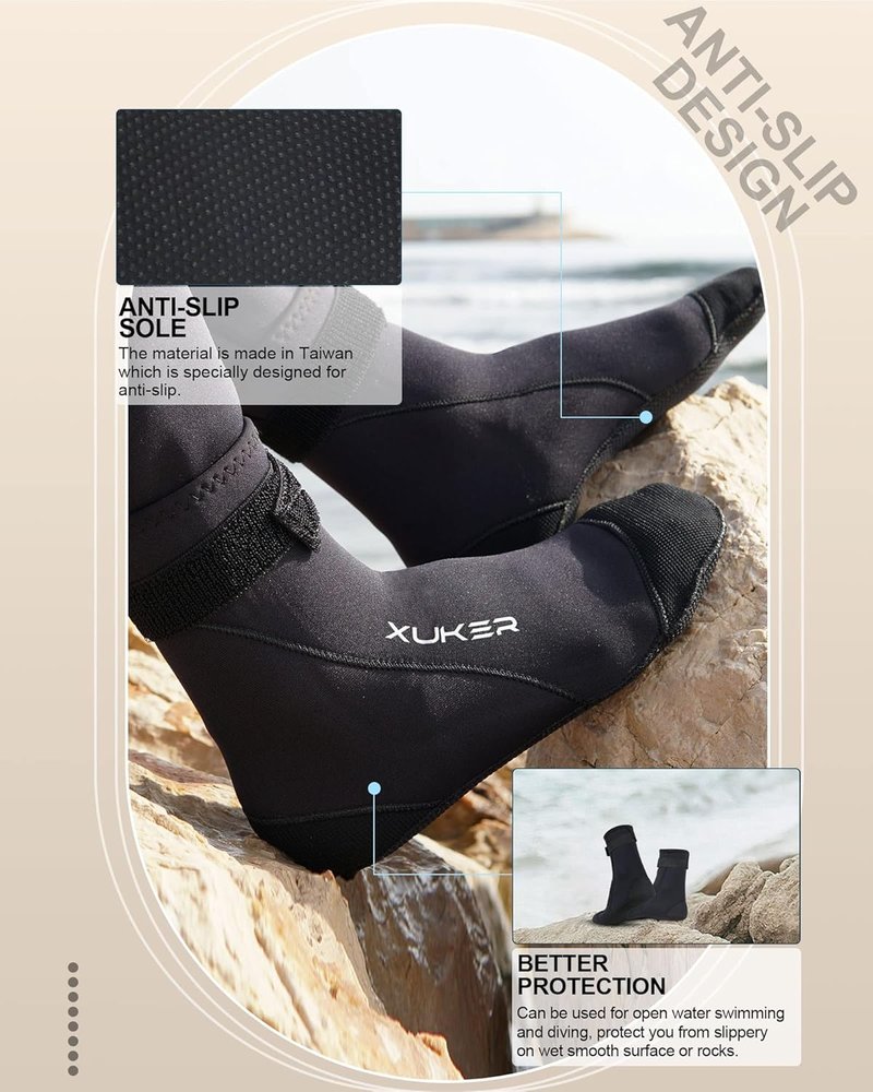 Neoprene Water Socks - 3mm Sand Proof Beach & Diving Socks for Outdoor Sports | Ideal Fit