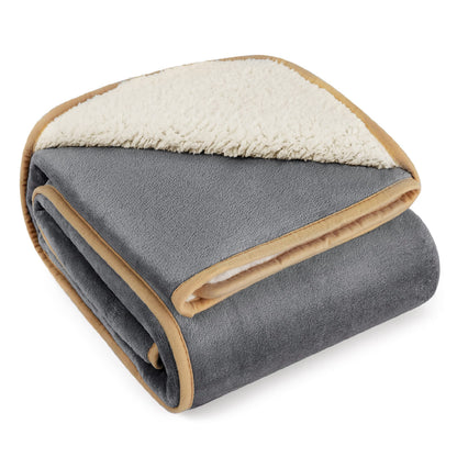LE SURE Waterproof Dog Blanket Washable - 100x80cm Fleece Pet Blanket For Medium Dogs and Cats, Personalised Kitten Throw Protects Bed and Sofa with Soft Plush, Grey