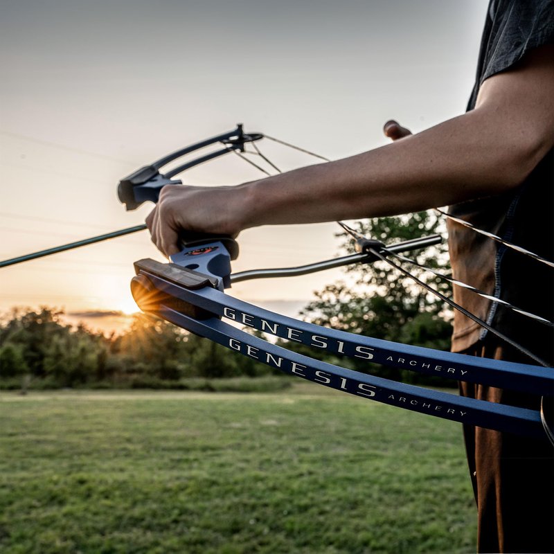 Genesis Original Compound Bow & Arrow Kit- Adjustable Riser, 15"-30" Draw Length, 10-20 lb Draw Weight, All Skill Levels, Draw Hand - Left, Purple