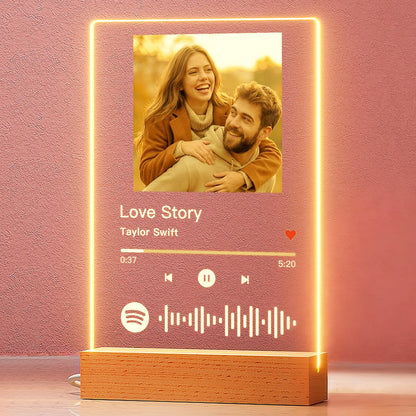 iDIY Custom Picture Frame with Photo - Personalized Spotify Music Song Plaque - Customized Valentines Day Gift for Boyfriend Girlfriend Couple - Anniversary Birthday Gifts for Him Her