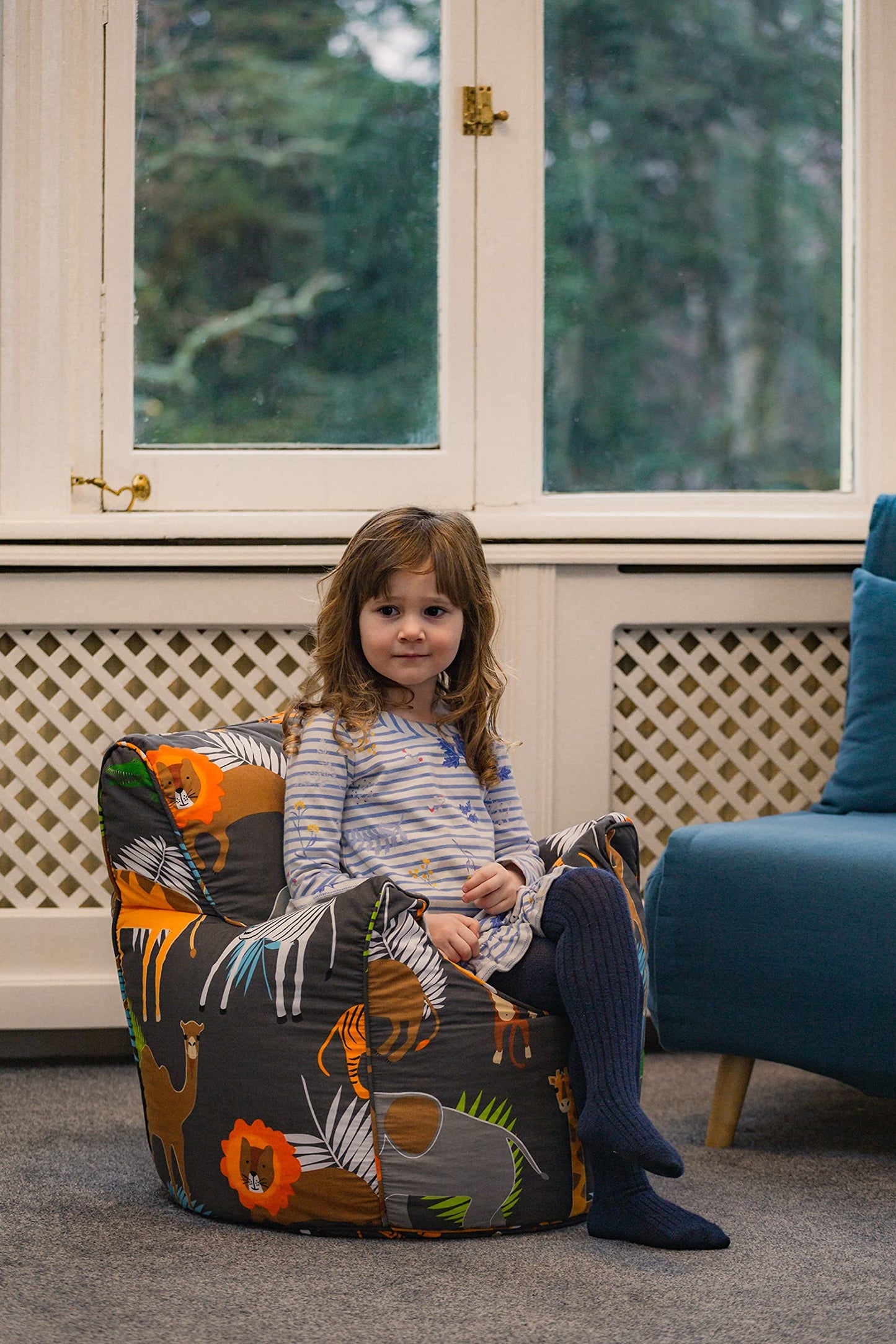 Ready Steady Bed Kids Toddler Armchair | Comfy Children Furniture | Soft Child Safe Seat Playroom Sofa | Ergonomically Designed Bean Bag Chair | Polyester, Cotton | Lightweight (Africa)