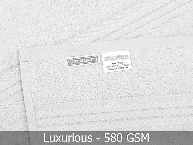 Cotton Craft Ultra Soft 4 Pack Oversized Extra Large Bath Towels 30x54 White