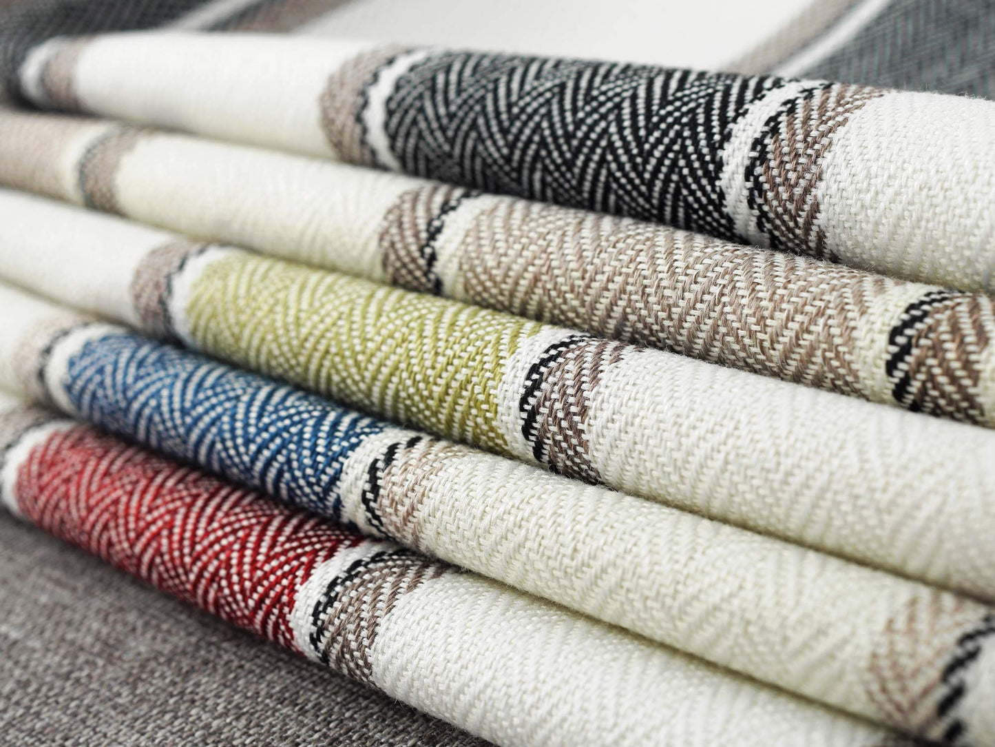 AmHoo Pack of 2 Farmhouse Linen Throw Pillow Cover Cushion Stripe Decoration Buffalo Retro Pillowcase with Hidden Zipper for Sofa Bedroom Car 24 x 24 Inch Blue