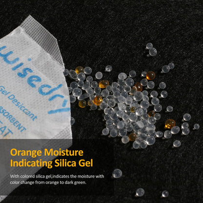 wisedry Silica Gel Sachets Bags 10 Gram x 30 Packs with Orange Beads Humidity Indicator Desiccant Packs Moisture Absorber for Air Dryer Moisture Removal, Food Grade