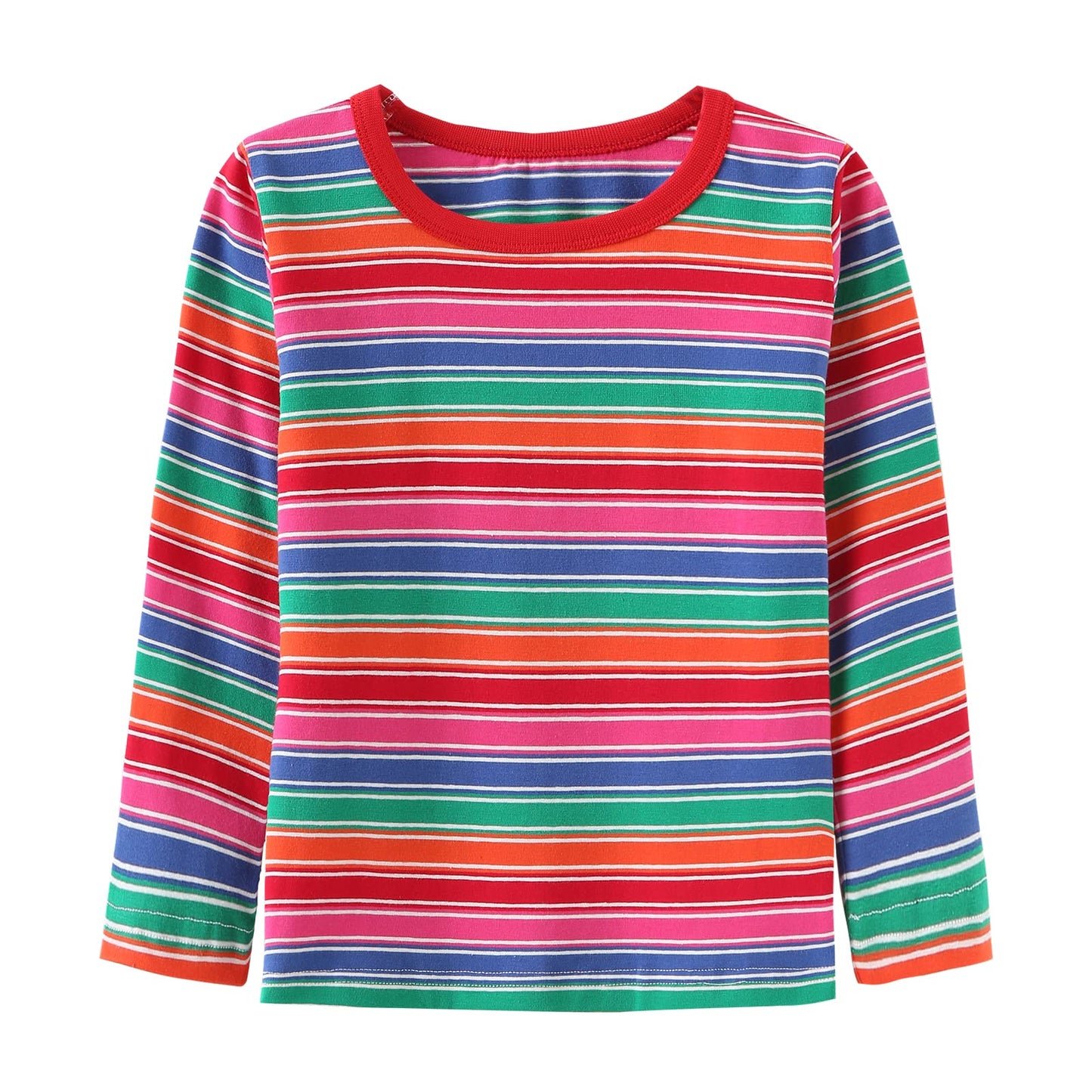 Little Boys Rainbow Striped Shirts Cotton Long Sleeve T-Shirts for Boys O-Neck Tops 3T