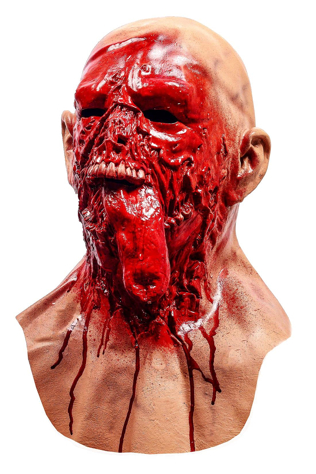 LEKA NEIL Halloween mask-Scary mask-Zombie mask-Vampire Mask-Creepy Costume Corpse Party Overhead Mask (Red-B)