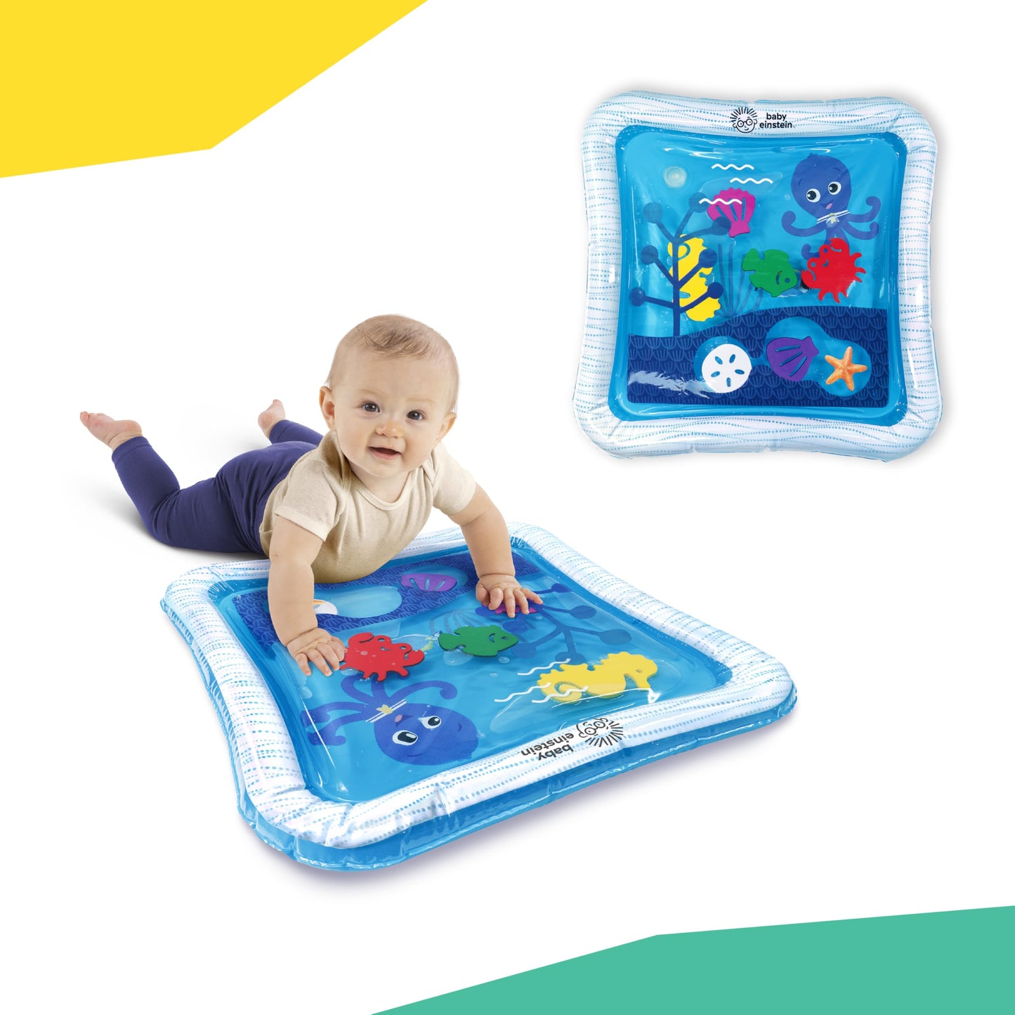 Baby Einstein Tummy Time Water Play Mat, Activity Center and Sensory Toy for Babies - Opus’S Ocean of Discovery, Newborn and Up, Black (1er Pack)