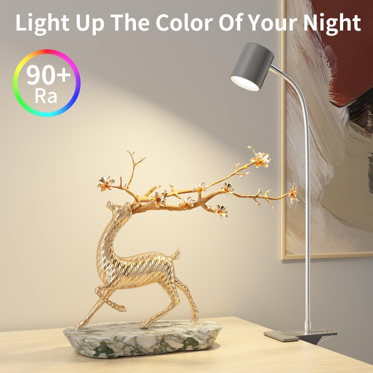 Dott Arts Desk Lamp,USB Clip On Light,Book Lights for Reading at Night,3 Color Modes,10 Brightness Clamp Lights,360° Gooseneck LED Reading Light for Books in Bed,Eye-Care for Home Office,Headboards