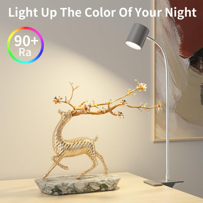 Dott Arts Desk Lamp,USB Clip On Light,Book Lights for Reading at Night,3 Color Modes,10 Brightness Clamp Lights,360° Gooseneck LED Reading Light for Books in Bed,Eye-Care for Home Office,Headboards