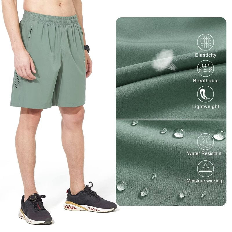 NORTHYARD Men's Athletic Running Shorts Gym Workout 7"/9"/5" Quick Dry Lightweight Sports Basketball Tennis 3 Zipper Pockets LODENFROST S