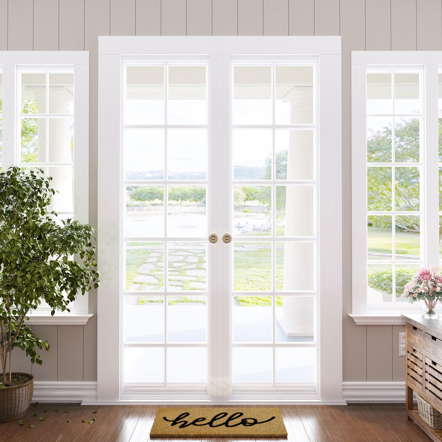 Barnyard Designs Doormat Welcome Mat for Outdoors, Large Front Door Entrance Mat, 30x17, Brown (Hello)