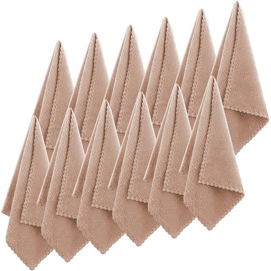 Syhood 12 Pieces Face Wash Cloth 12 x 12 in Makeup Remover Cloths Towel Coral