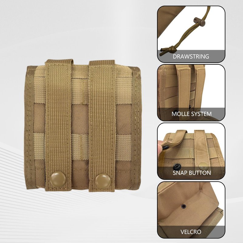 ELVO Molle Dump Pouch, Roll-Up Drawstring Magazine Pouch, Folding Recovery Storage Pack, Utility Dump Pouch Waist Bag for Tactical