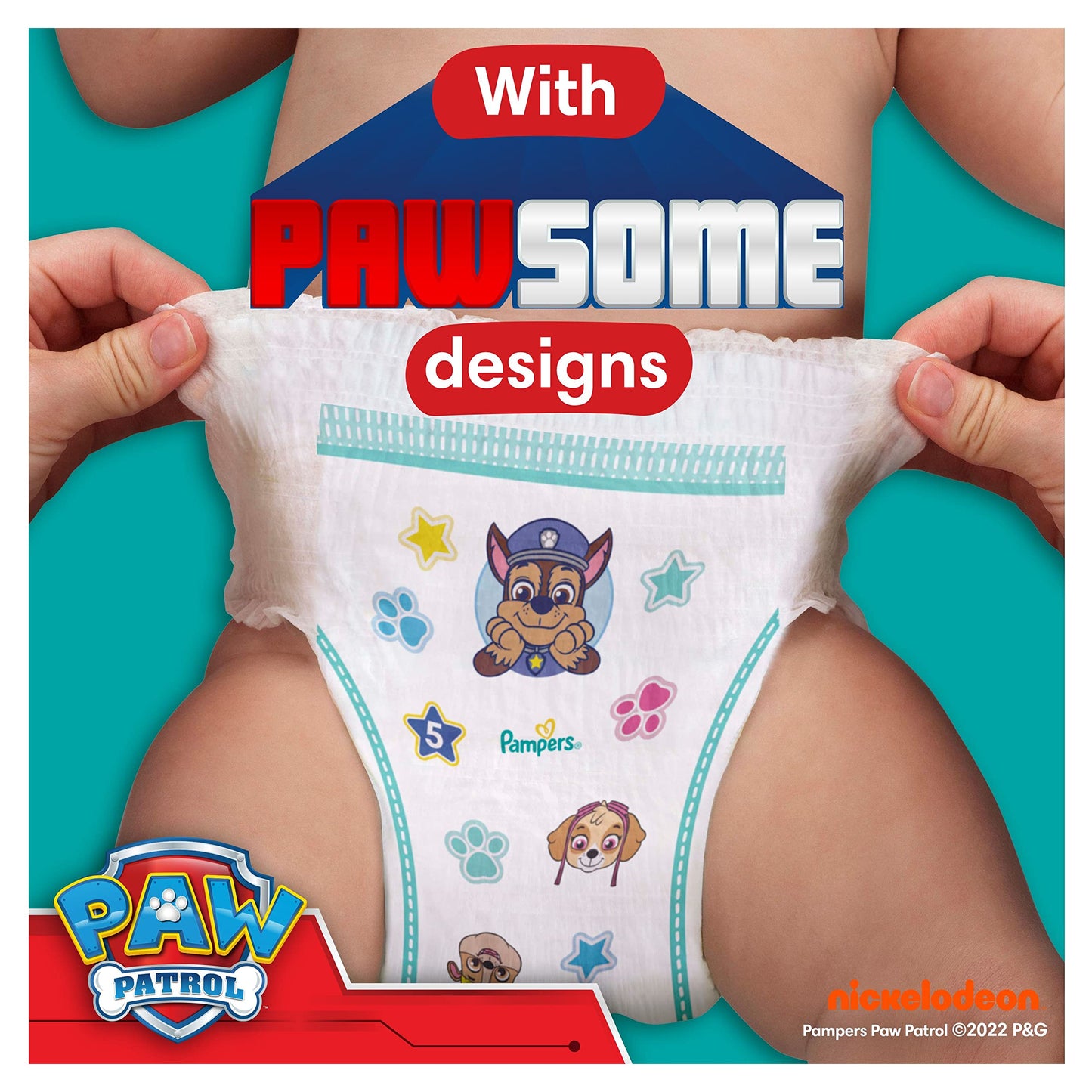 Pampers Baby-Dry Nappy Pants Paw Patrol Edition Size 4, 180 Nappies, 9kg-15kg, with Our 360° Pants Fit to Help Prevent Leaks