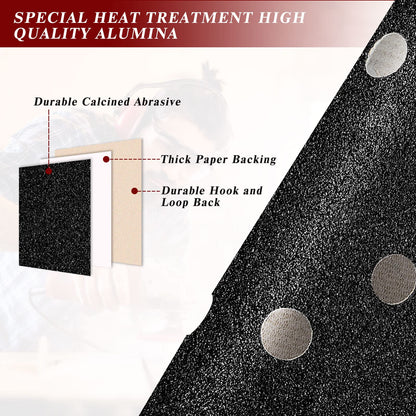 STEBRUAM 80PCS 125mm Dry Wet Sanding Discs, Hook and Loop Sandpaper Silicon Carbide Orbital Sander Discs Include 320/400/600/800/1000/1200/1500/2000 Grit for Polishing/Metal/Automotive