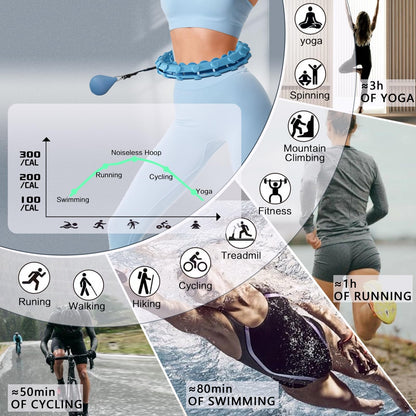 Dumoyi 2025 New Upgraded Smart Weighted Hoop for Adults Weight Loss,Infinity Fitness Hoop Plus Size for Women Smart Exercise Equipment