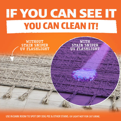 ANGRY ORANGE Pet Odor Eliminator Kit for Dog Urine - Citrus - 24 oz + UV Flashlight