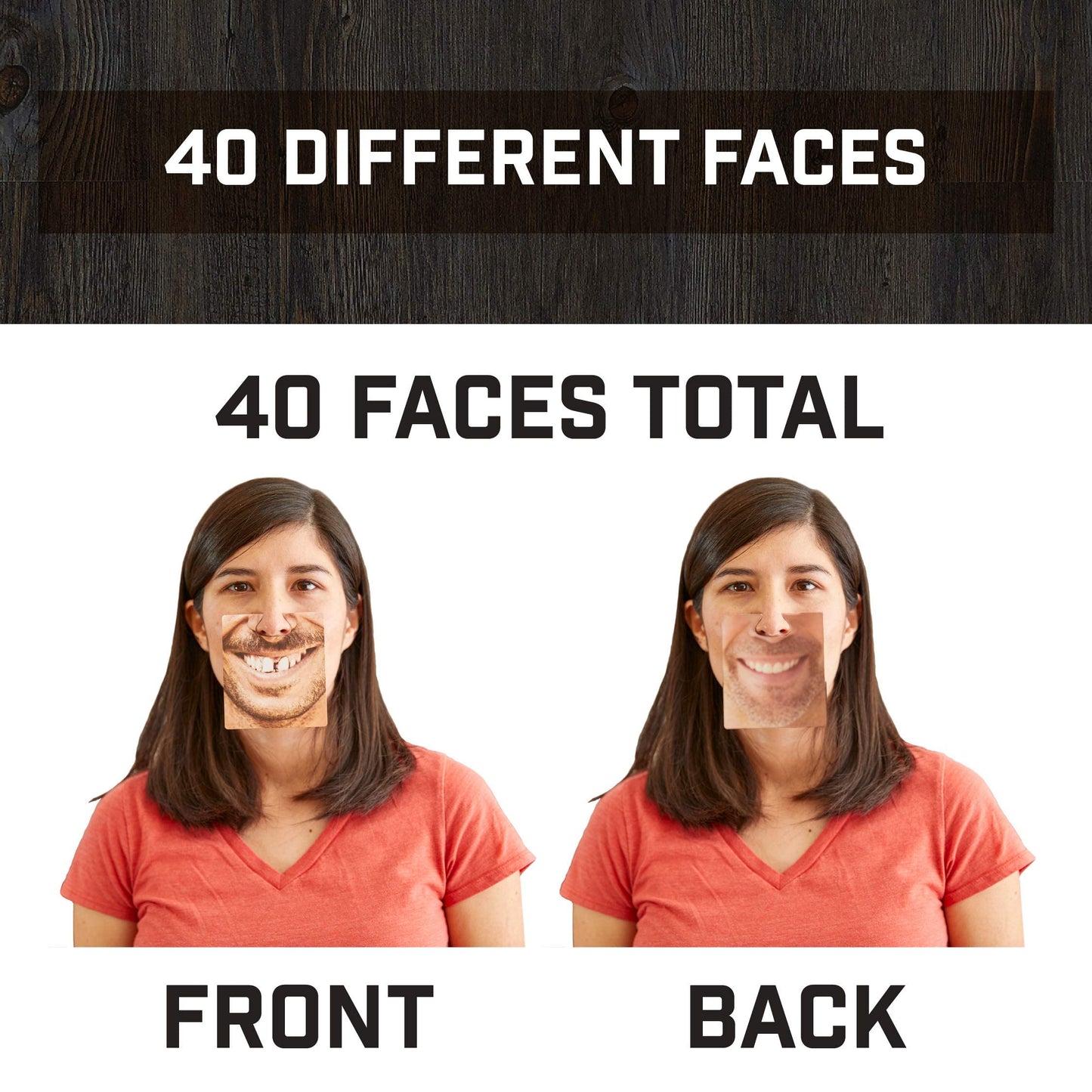 Gentlemans Club Face Drink Coasters - 20 Hilarious Double Sided Drink Coasters (40 Fun Faces)