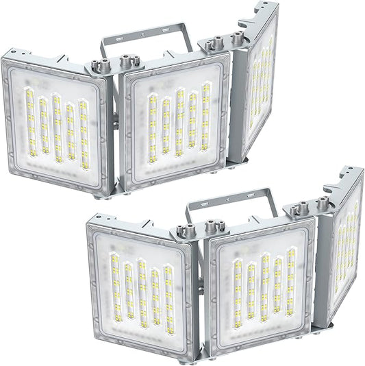 STASUN 2 Pack 300W LED Flood Lights, Mini Series Outdoor Floodlight, 30000LM 6000K Daylight White, IP66 Waterproof, 3 Adjustable Heads, Exterior Flood Lights for Yard, Driveway, Garage, Patio,Barn