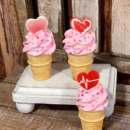 Ercadio 80Pack Edible Valentine's Day Heart Cupcake Toppers Red Edible Heart Cupcake Drink Toppers Picks Valentine's Day Nurses' Day Heart Birthday Mother's Day Party Cake Decorations