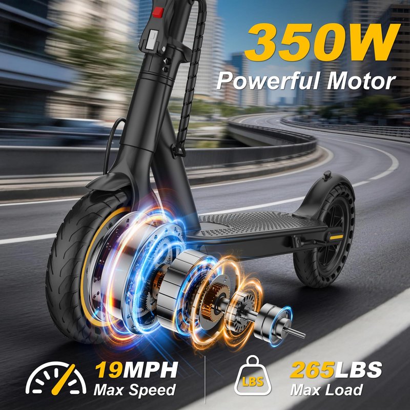 WERHY Electric Scooter, 500W/800W/1000W Powerful Motor & 19/22 MPH Top Speed, 16/25 Miles Range, Folding E Scooter with Dual Braking for Teens and Adults