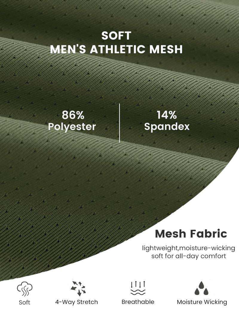 MAGCOMSEN Men's Gym Shirt Dry Fit Short Sleeve Shirts Athletic Running Lightweight Fitted T-Shirt Casual Performance Tee Army Green M