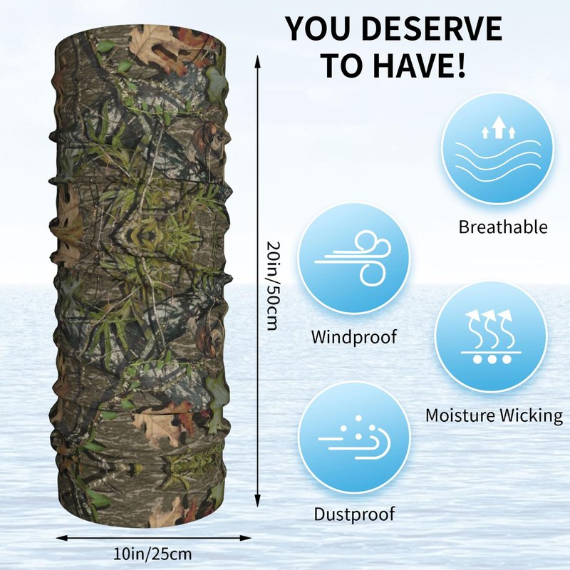 Valvphora 2 Pack Forest Camo Neck Gaiter Face Mask, Deer Duck Hunting Accessories Gifts for Men,Gator Neck is Used for Hunting