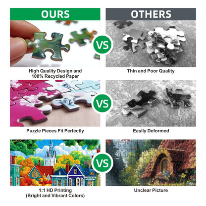 Halloween Jigsaw Puzzle 1000 Pieces for Adults - Haunted House Scene with Jack-o'-Lanterns, Ghosts & Bats - Spooky Night Sky Puzzle - Challenging 1000-Piece Jigsaw for Adults & Teens