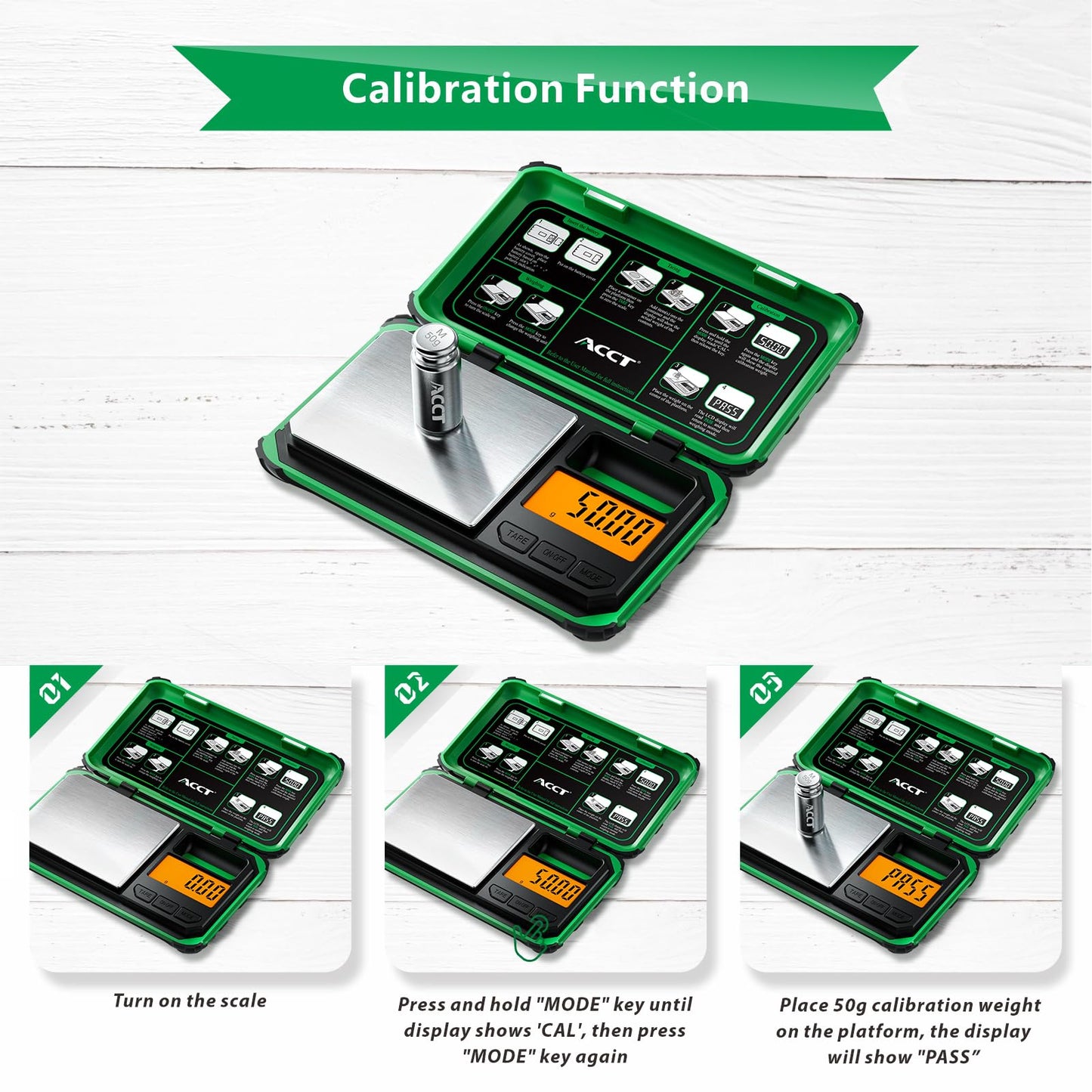 ACCT Precision Pocket Scale, 200gx0.01g jewelry gram scale, digital food scalewith LCD display, one-click conversion 6 units, mini scale for kitchen/powder/herb/coins(Battery included)