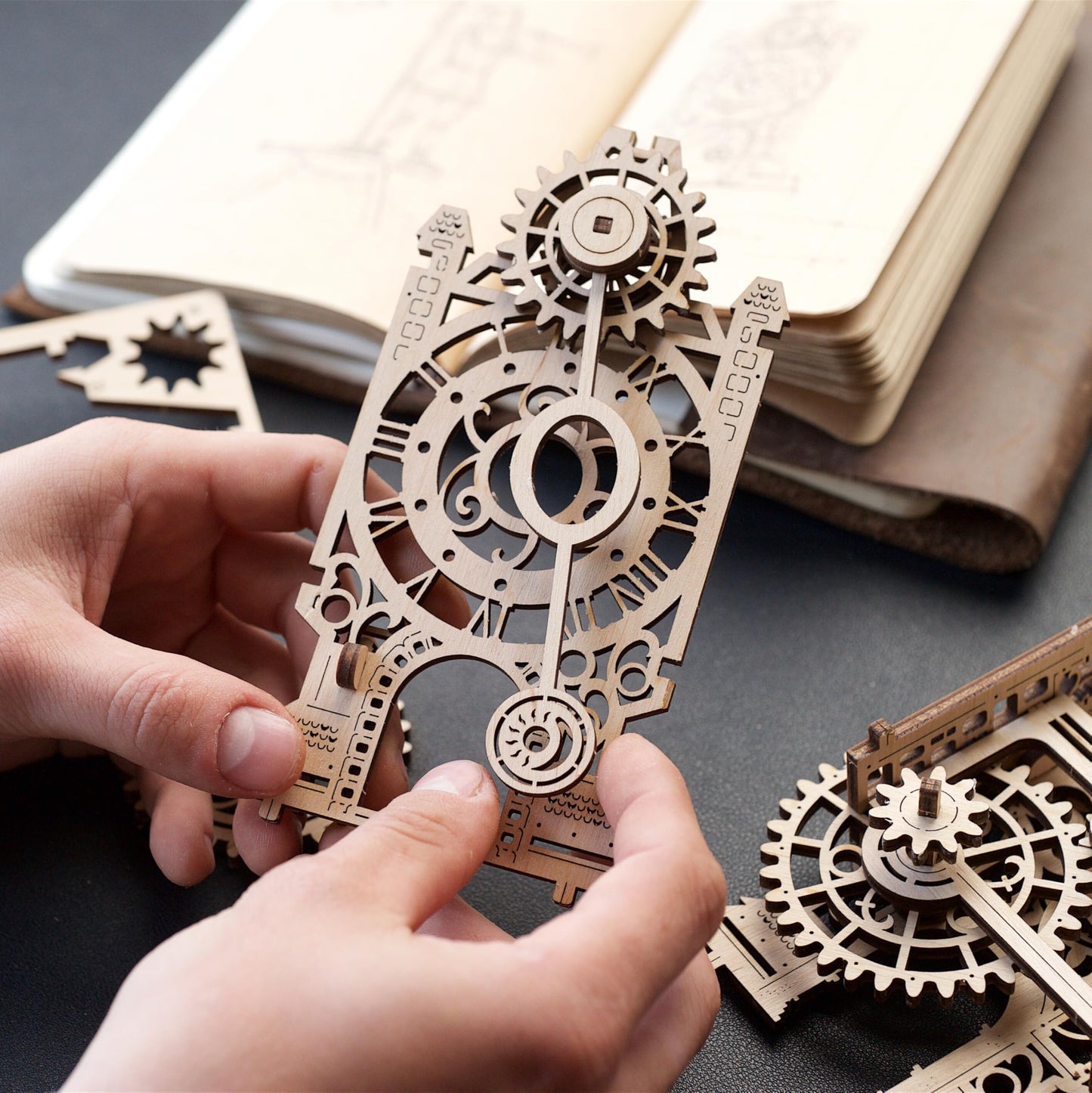 UGEARS Wooden Model Kits For Adults to Build - Old Clock Tower 3D Wooden Puzzles For Adults - Mechanical Engineering Gifts for Fathers Day - Medieval-Inspired 3D Puzzle Clock with Moving Part - 44 Pcs