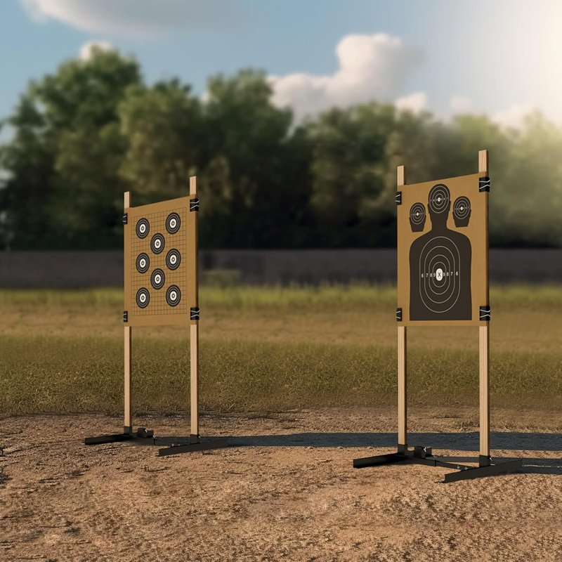 2 Pack Shooting Target Stands - Durable Adjustable Base for 23x35 Inch Paper Targets | Outdoor Use