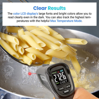 Etekcity Temperature Gun Infrared Thermometer -58°F 1130°F, Digital Laser Heat Gun for Pizza Ovens, Griddles, Meat, Refrigerators, Engines, HVAC, Kitchen & Pool Accessories