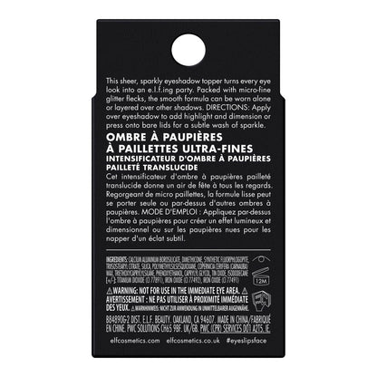 e.l.f. Fine As Fleck Glitter Eyeshadow, Long-Lasting Sheer Eye Makeup With A Shimmer Finish, Soft, Smooth Formula, Vegan & Cruelty-Free, White Hot