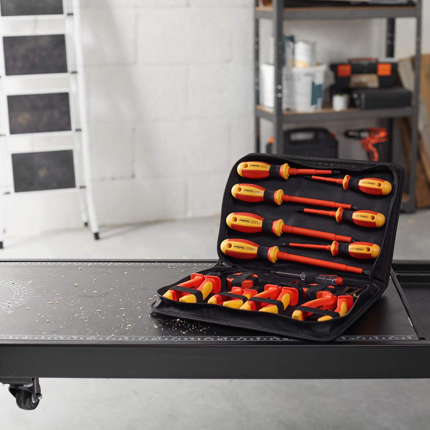VonHaus Electrician Screwdriver and Pliers Tool Set - Insulated Screwdriver Set for Safe Electrical Work - 1000V VDE Tested - Includes Voltage Tester, Wire Stripper, Tape - Electricians Tools