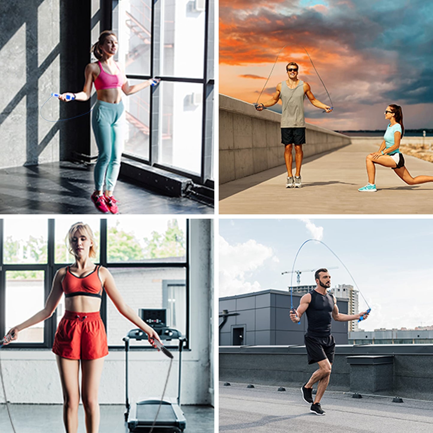 Jump Rope,Digital Counting Speed Jumping Rope Counter for Indoor and Outdoor Fitness Boxing Training Adjustable Weighted Jump Rope Workout for Men,Women,Children Cordless Skipping Rope-Pink