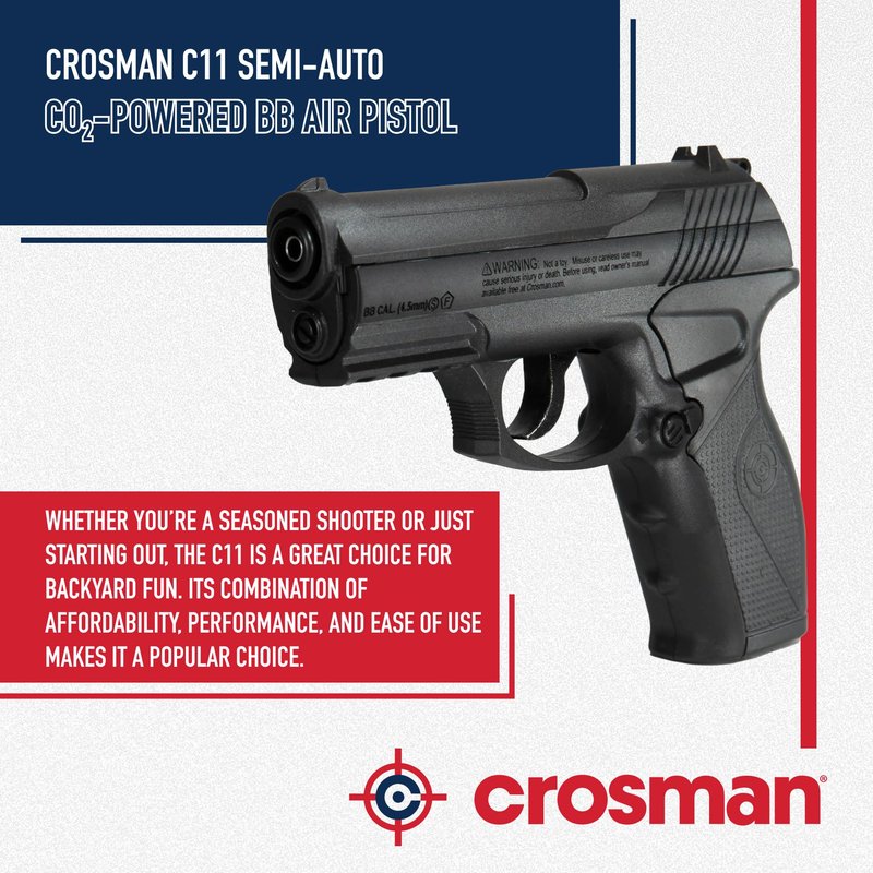 Crosman C11 Semi-Auto CO2-Powered BB Air Pistol