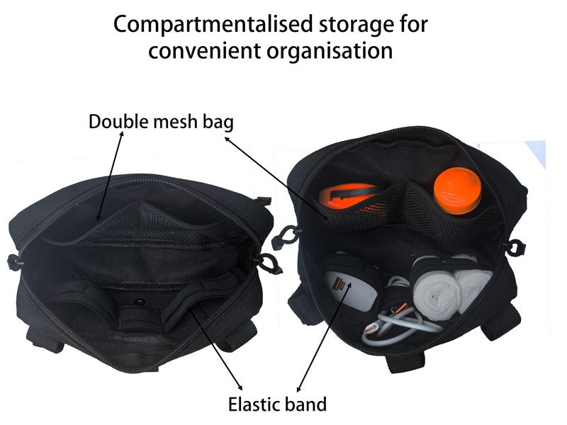 Tactical MOLLE Admin Pouch, Horizontal Modular EDC Utility Tool Pouch, Tactical Pouch with US Flag Patch and Keychain